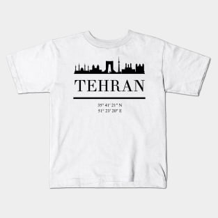 TEHRAN IRAN BLACK SILHOUETTE SKYLINE ART Kids T-Shirt